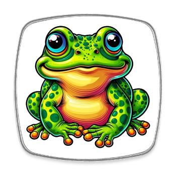 Frosch - Viereckiger Kühlschrankmagnet - Weiß - Vorne