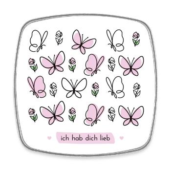 schönes Geschenk Ich hab dich lieb - Viereckiger Kühlschrankmagnet - Weiß - Vorne