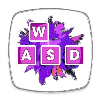 WASD Splash Gaming Blocks - Square fridge magnet - white - Front