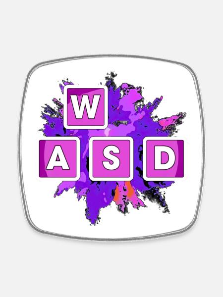 WASD Splash Gaming Blocks - Square fridge magnet - white