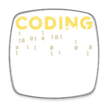 Coden Statement Developer Programmer Scripting - Square fridge magnet - white - Front
