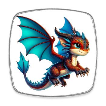 Dragon - Square fridge magnet - white - Front