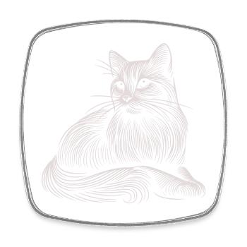 White Cat Patterns Light Strokes - Square fridge magnet - white - Front
