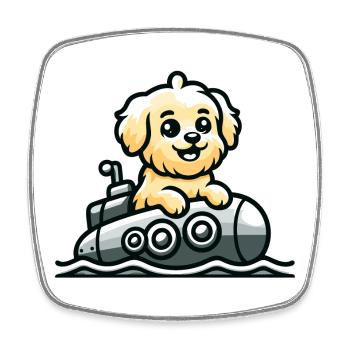 Adventure Pup: The Nautical Explorer - Square fridge magnet - white - Front