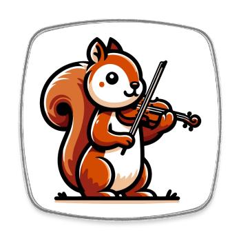 Melodic Squirrel: Symphony in the Park - Square fridge magnet - white - Front