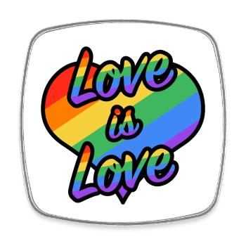 Love is Love Rainbow Heart - Square fridge magnet - white - Front