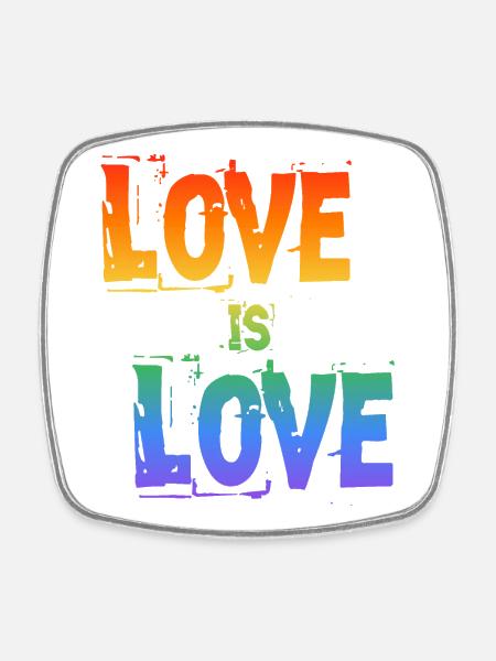 Love is Love Rainbow - Square fridge magnet - white