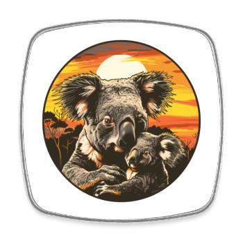 Koalabär Papa Koalabären Vater Sohn Koala Bär - Viereckiger Kühlschrankmagnet - Weiß - Vorne