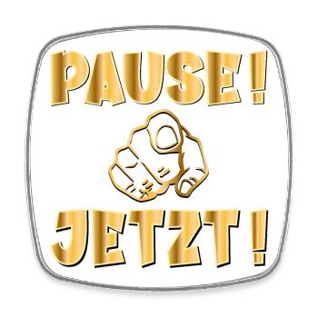 PAUSE JETZT - Viereckiger Kühlschrankmagnet - Weiß - Vorne