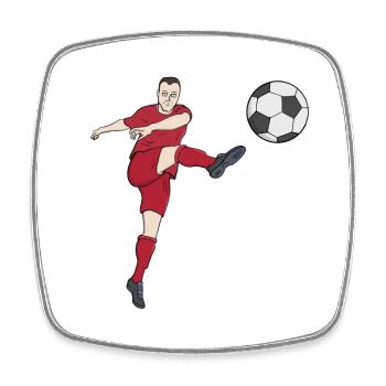 Awesome Football Kick Score a Goal in Soccer - Square fridge magnet - white - Front