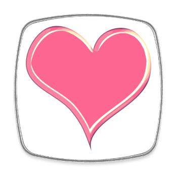 Amour du cœur ❤️ - Magnet carré - blanc - Devant