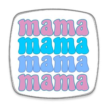 maman maman maman maman maman - Magnet carré - blanc - Devant