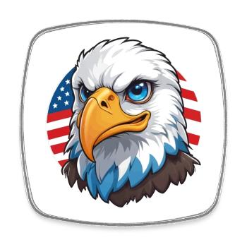 USA Flagge Adlerkopf Weisskopfadler - Viereckiger Kühlschrankmagnet - Weiß - Vorne