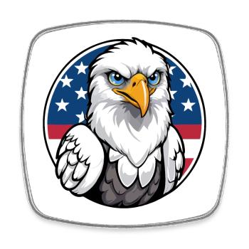 USA und USA Adler - Viereckiger Kühlschrankmagnet - Weiß - Vorne