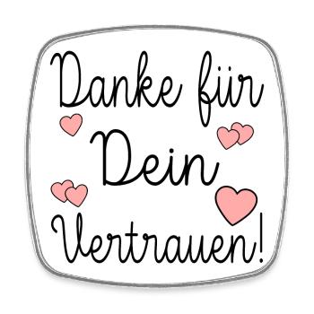 DANKE FÜR DEIN VERTRAUEN - Viereckiger Kühlschrankmagnet - Weiß - Vorne