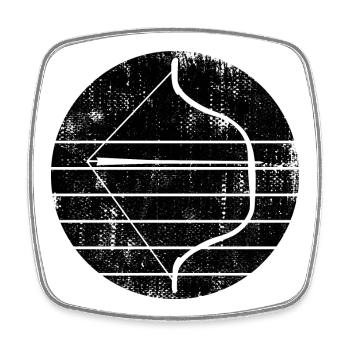 Bow and arrow - Square fridge magnet - white - Front