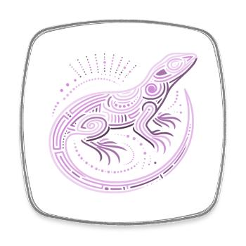 Lizard shades of purple aboriginal patterns, tribal - Square fridge magnet - white - Front