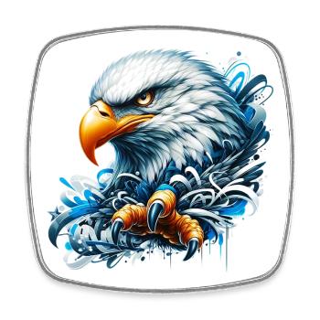 Aigle - Magnet carré - blanc - Devant