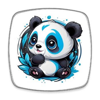 Panda Bear Small and Cute - Square fridge magnet - white - Front