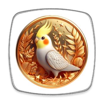 Medaille (01) - Viereckiger Kühlschrankmagnet - Weiß - Vorne