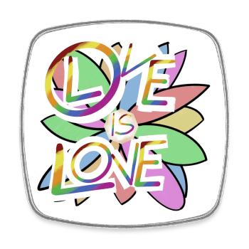 Colorful Hearts and Blossoms Motif - Square fridge magnet - white - Front