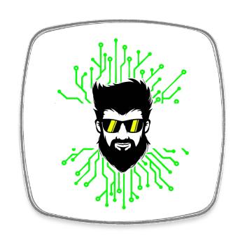 Computerfreak Developer Open Source Code Skripting - Viereckiger Kühlschrankmagnet - Weiß - Vorne