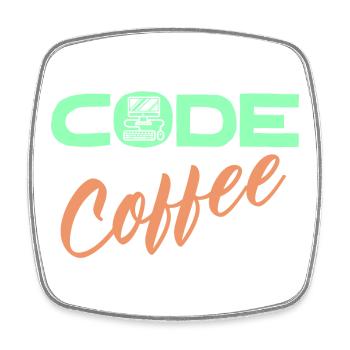 Programmeur, Développeur, Instruction de code, Ordinateur - Magnet carré - blanc - Devant