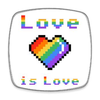 Pixel Heart Rainbow Love - Square fridge magnet - white - Front