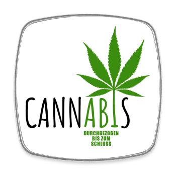 CannABIs Abi durchgezogen - Abitur - Spruch - Viereckiger Kühlschrankmagnet - Weiß - Vorne