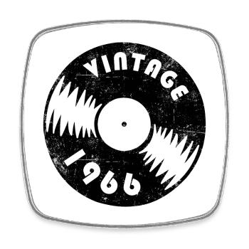 Vintage 1966 - Viereckiger Kühlschrankmagnet - Weiß - Vorne