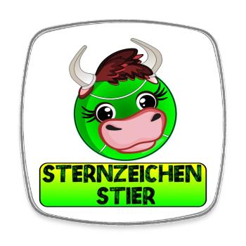 STERNZEICHEN STIER TENNIS - Viereckiger Kühlschrankmagnet - Weiß - Vorne