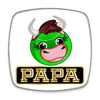 GEBURTSTAG STIER - TENNIS PAPA - Viereckiger Kühlschrankmagnet - Weiß - Vorne