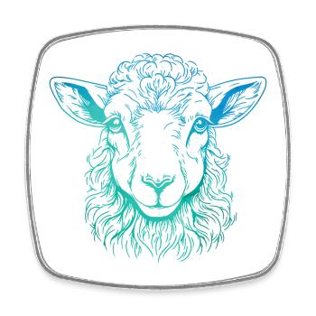Lamb Portrait - Square fridge magnet - white - Front