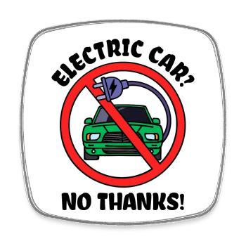E-car Refueling Car Statement Gasoline Energy - Square fridge magnet - white - Front