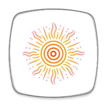 Sonne Tribal Muster Gelb Rot Rosa - Viereckiger Kühlschrankmagnet - Weiß - Vorne