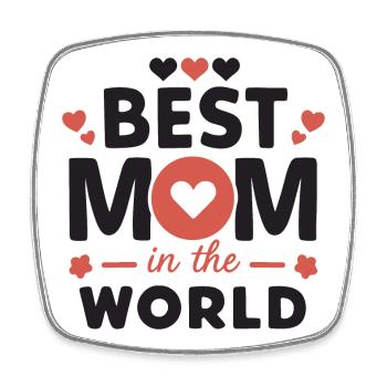 Beste Mama der Welt - Viereckiger Kühlschrankmagnet - Weiß - Vorne