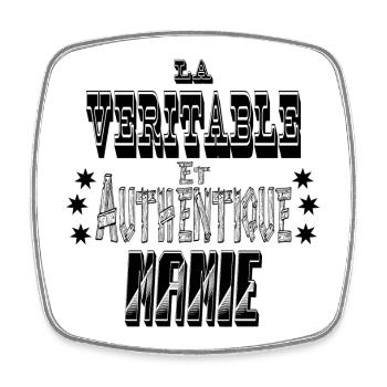 La Véritable et Authentique Mamie - Magnet carré - blanc - Devant