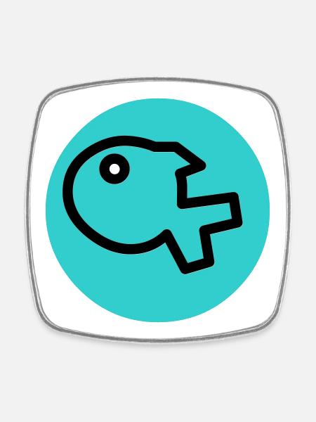 little fish - Square fridge magnet - white