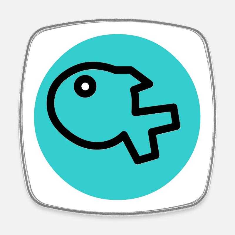 little fish - Square fridge magnet - white