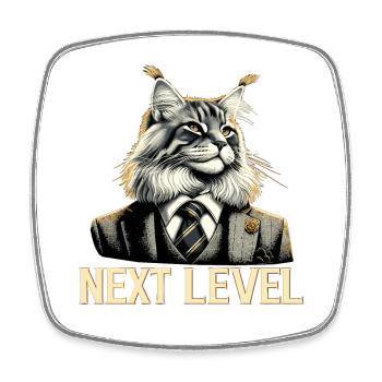 Maine Coon Cat Next Level Suit Success Gift - Square fridge magnet - white - Front