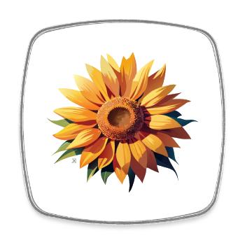 Solar Sunflower Summer - Square fridge magnet - white - Front