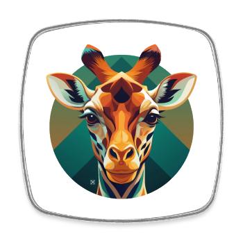 Prisme Girafe Circulaire - Magnet carré - blanc - Devant