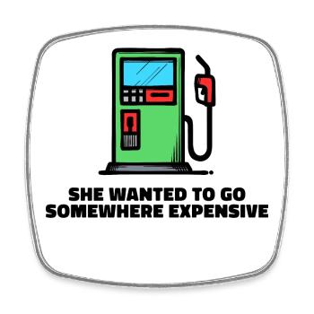 Tankstelle Tanken Statement Zapfsäule Energie - Viereckiger Kühlschrankmagnet - Weiß - Vorne