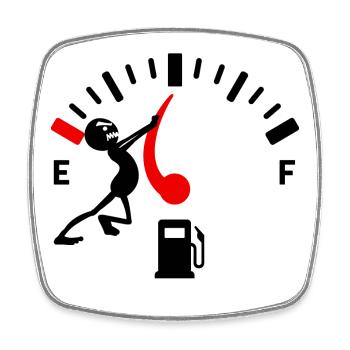 Refuelling at the pump Electric energy drive - Square fridge magnet - white - Front