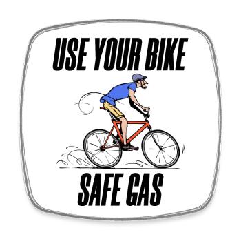 Fahrrad Energiespeicher Statement Tanken Energie - Viereckiger Kühlschrankmagnet - Weiß - Vorne