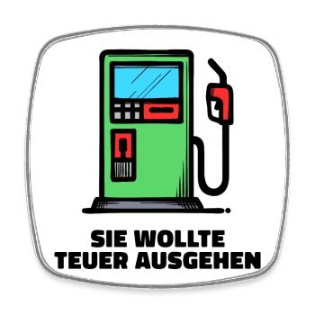 Refueling Gas Station Gasoline Statement Fuel Pump - Square fridge magnet - white - Front