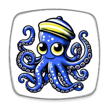 Octopus - Square fridge magnet - white - Front