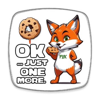 Foxy Cookie Quote - Viereckiger Kühlschrankmagnet - Weiß - Vorne