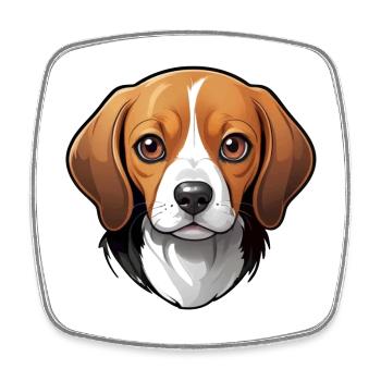 adorable beagle - Square fridge magnet - white - Front