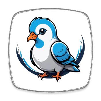 Little Dove Charm - Square fridge magnet - white - Front